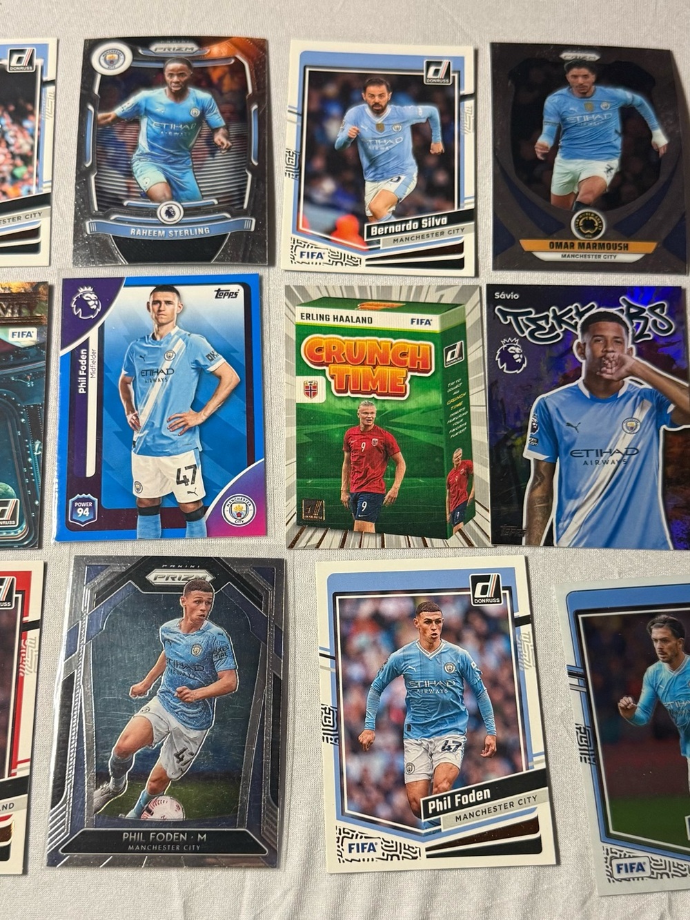 14 Man City Manchester Premier League soccer card lot Donruss Prizm Optic  Erlin